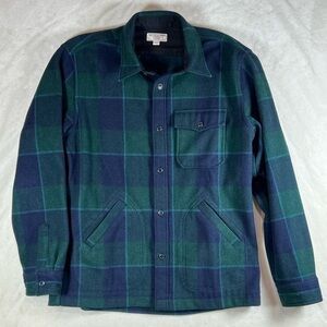 Wallace & Barnes Military Wool Blackwatch Chore Coat Tartan Flannel Shacket
